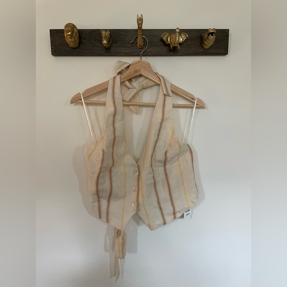 L*Space Beige and Yellow Beach House Vest and Pants - Picture 2 of 10